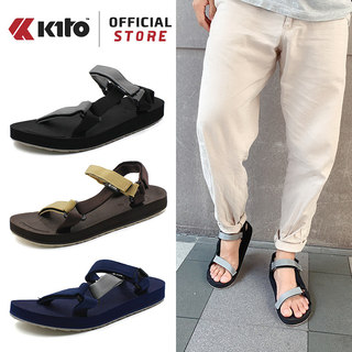 KITO泰国进口天然橡胶男凉鞋外穿沙滩防滑柔软不臭脚时尚休闲拼色