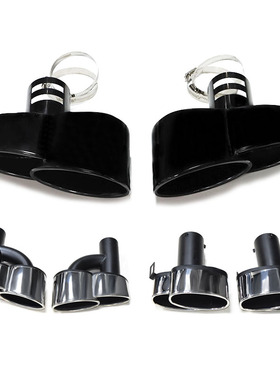 适用于奔驰宝马奥迪汽车改装排气WALD四出不锈钢黑色尾喉装饰嘴