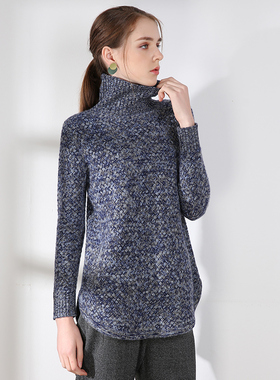 Sungod/日神羊绒衫女秋冬新款加厚保暖高领长袖针织衫打底毛衣