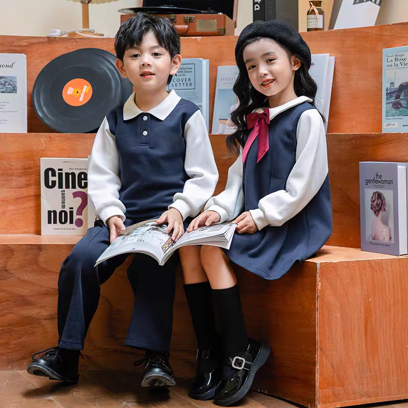 元旦儿童大合唱团表演服装中小学生英伦风诗歌朗诵演出服运动会服