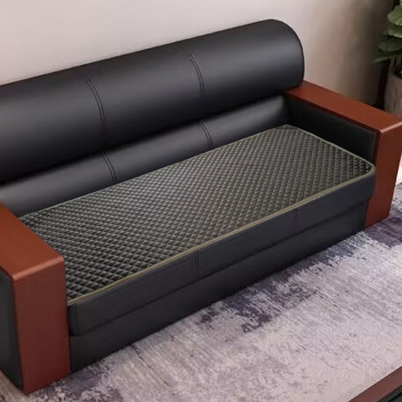 办公室皮质沙发垫四季通用彩麻坐椅垫木质简约纯色单双人防滑垫子