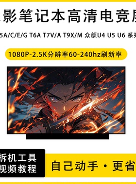 火影T5A/C/E/G T6A T7V/A T9X/M 众颜U4 U5 U6 系列笔记本电竞屏