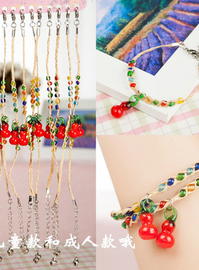 饰品拉菲草琉璃小葫芦端午节手链