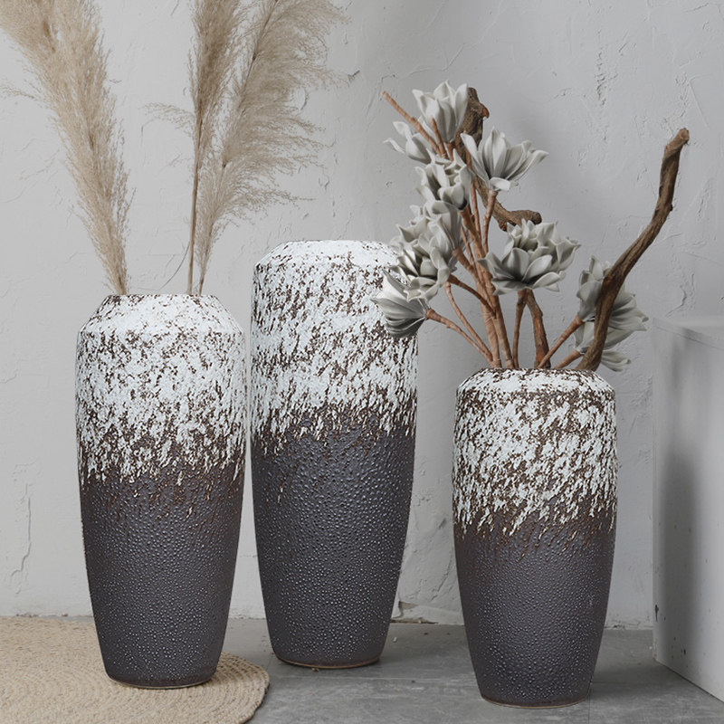 陶瓷花瓶高40cm50cm60厘米落地插干花高款客厅电视柜样板房软装饰