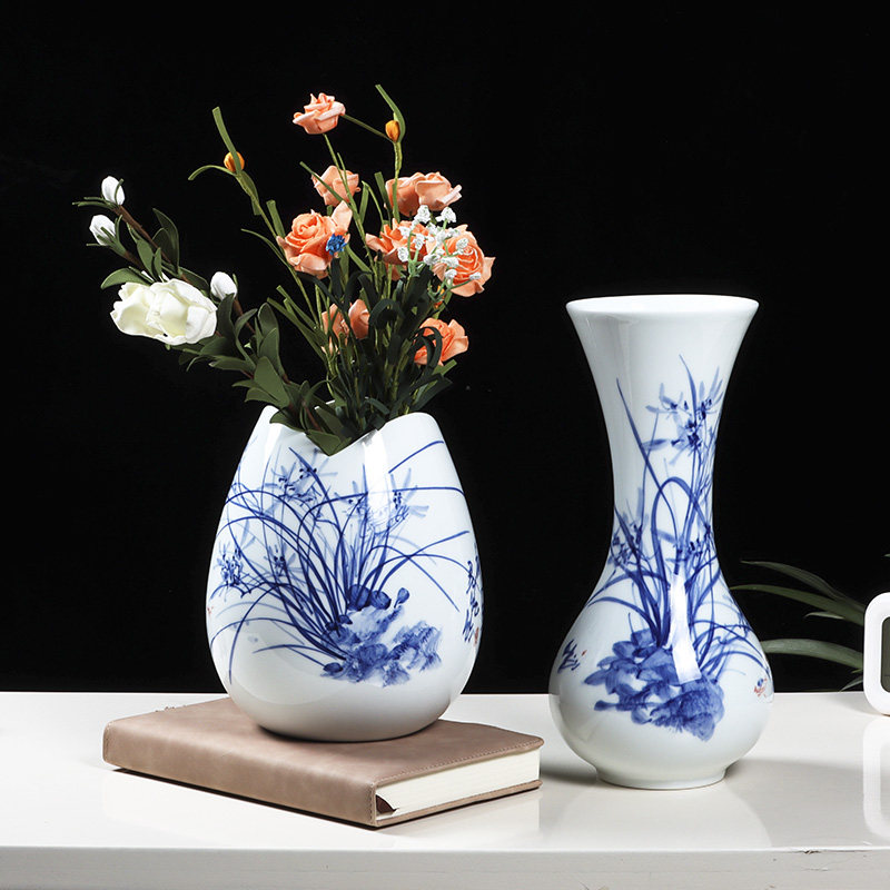 景德镇手绘青花陶瓷器小花瓶插干花装饰家用客厅酒柜水培软装摆件,家居饰品,花瓶,淘宝优惠券,粉丝福利购,淘宝优惠卷