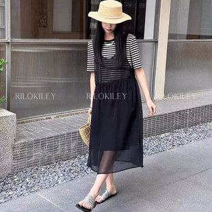 楊楊高定夏季 休閑百搭假兩件長裙女1699