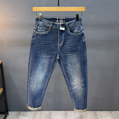 八分牛仔裤男款修身小脚锥形休闲九分男裤子矮小个子秋季新款长裤