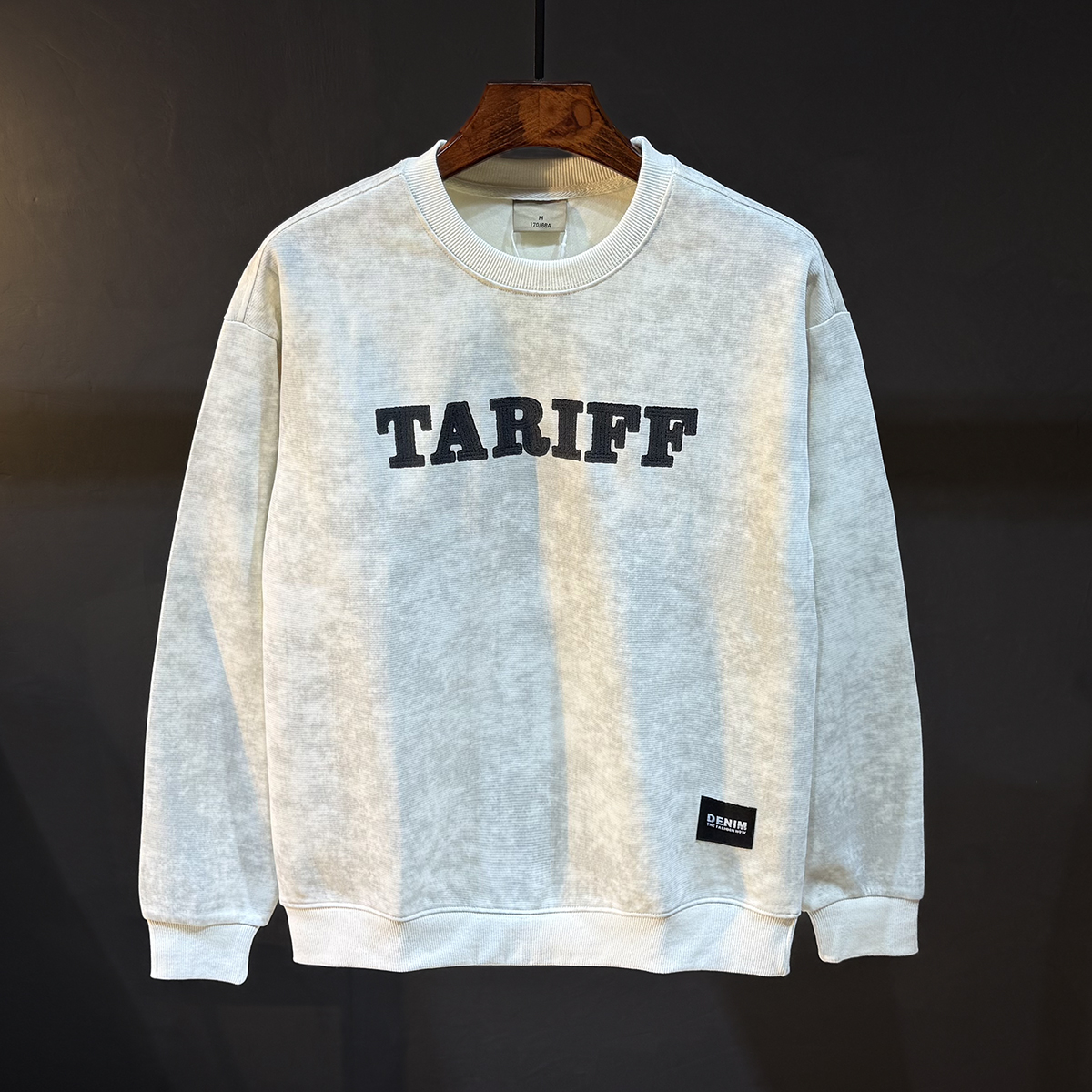 美式潮牌圆领加厚印花卫衣男秋冬季新款宽松百搭无帽加绒长袖外套