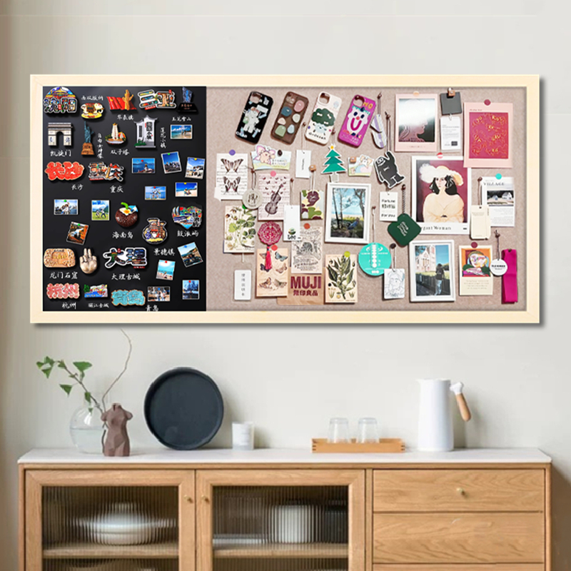 磁吸毛毡+磁性黑板白板展示墙