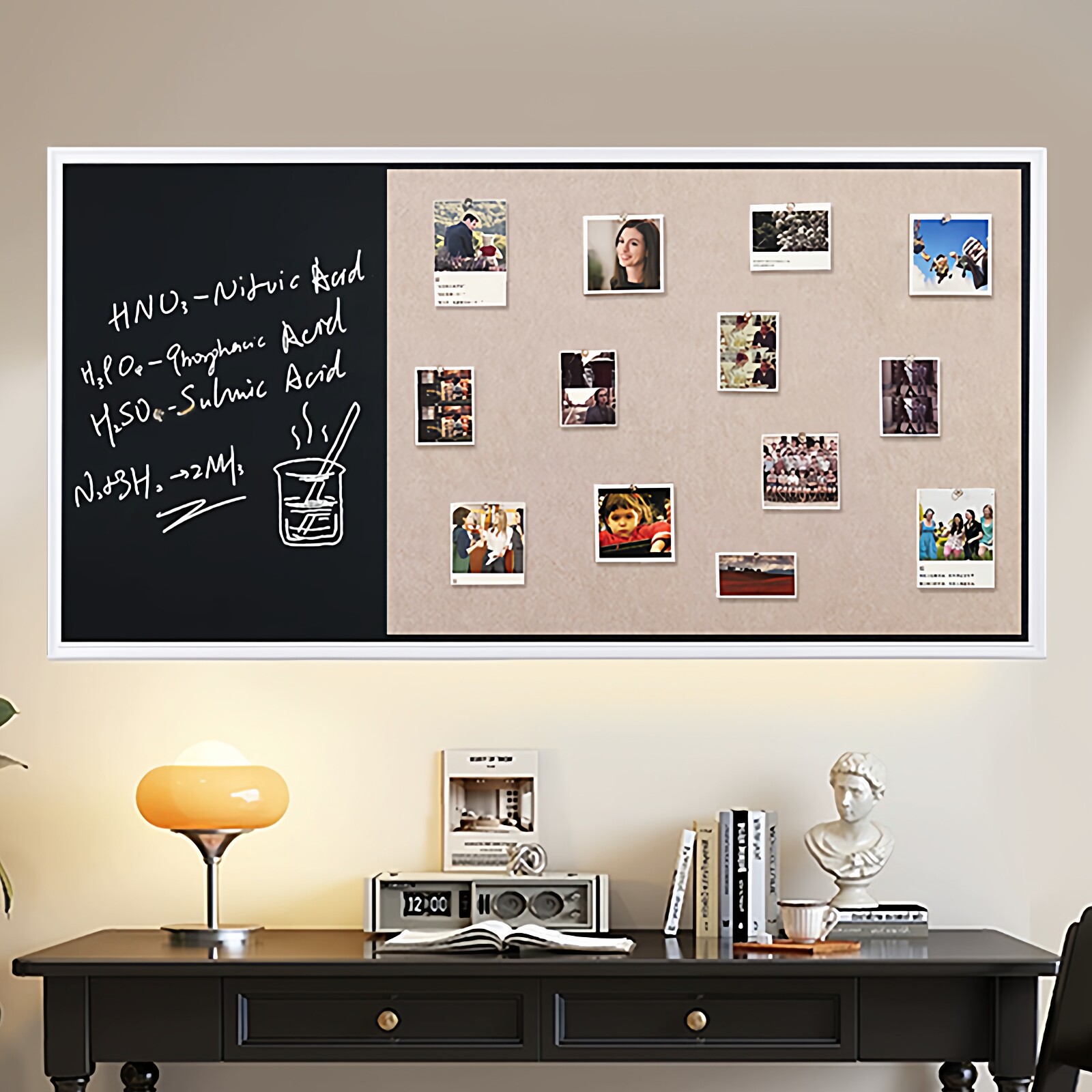 磁性黑板毛毡板组合照片墙贴软木磁吸白板留言冰箱贴展示板墙装饰