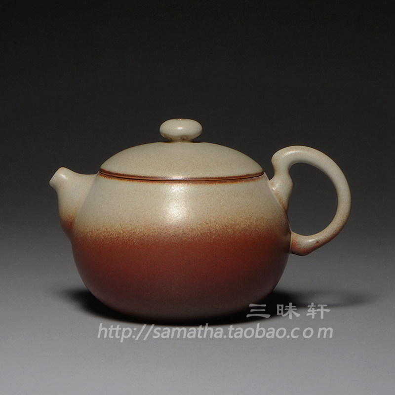 【三昧轩】台湾陶作坊 大满富壶 陶 红黄 150cc（专柜正品）