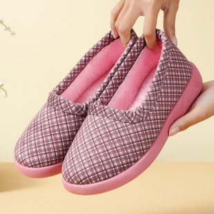 夏季 孕妇拖鞋 产后居家软底 产妇防滑包跟春秋款 2502格子月子鞋