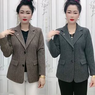 气质高档春秋新款 全衬西装 外套 西服显瘦上衣 2025妈妈洋气修身