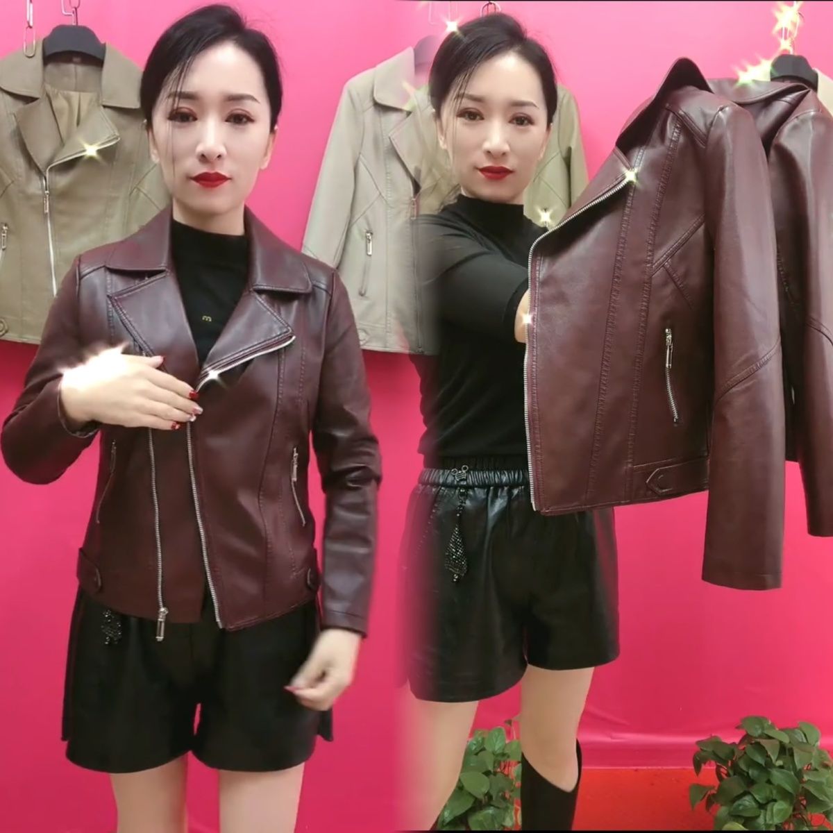 韩版大码西装领皮衣女2025秋季新款气质显瘦机车服百搭上衣外套潮