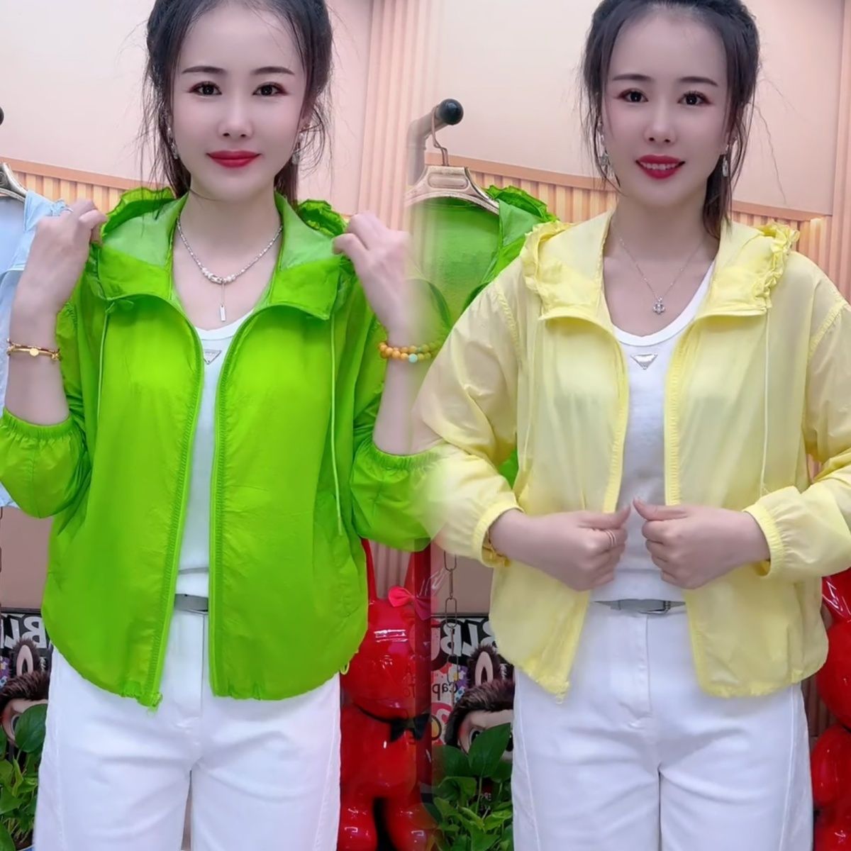 2026衣女夏季休闲新款韩版时尚透气防晒宽松连帽外套小个子糖果色