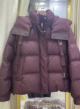 冬天外套羽绒服短款休闲红色中年