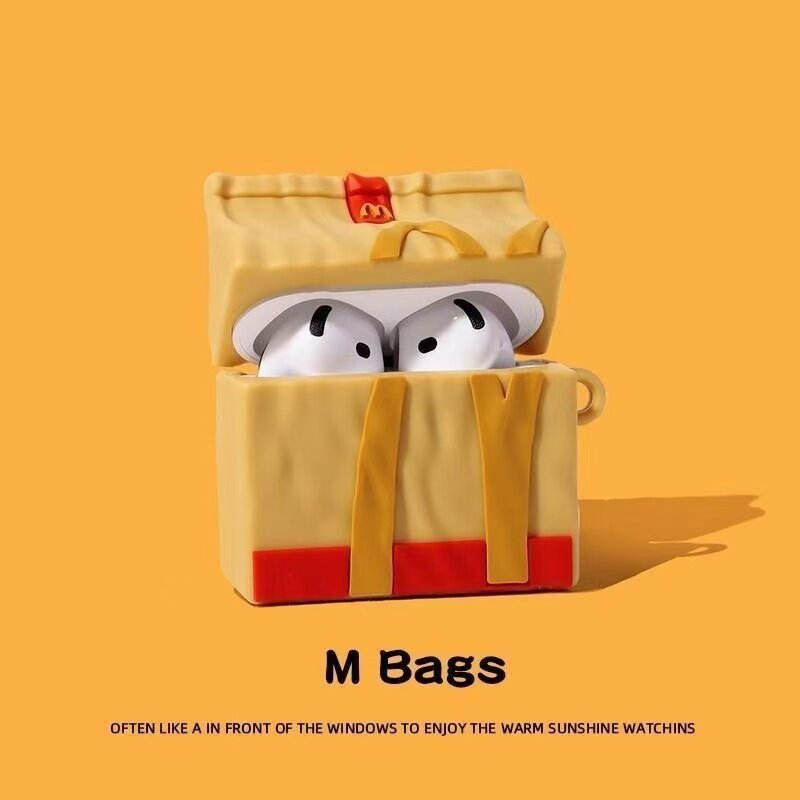 麦当劳 打包袋 适用于AirPods4保护套 苹果耳机套pro3三代第四代降噪款 耳机壳 硅胶软壳 防摔保护壳