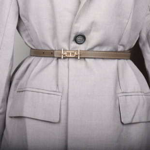 饰小众设计感 收腰装 猪鼻子腰带女头层牛皮2025新款 皮带配裙子西装