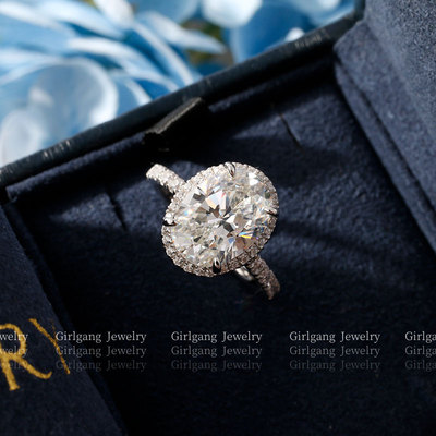 女纯银休息3克拉戒指鸽子蛋