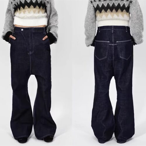 RARE KINI01 高品质正确版落裆喇叭原牛牛仔裤宽松阔腿裤2024秋冬