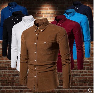 men White Casual shirts cotton long sleeve shirt for men衬衫