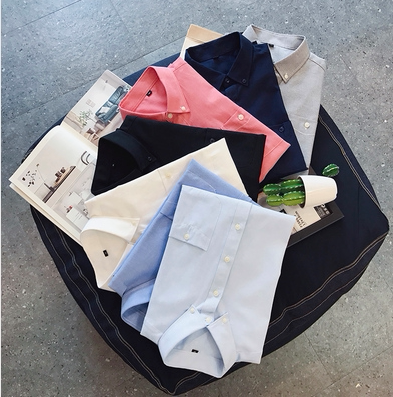 样板房衣帽间衣柜样品衣服道具商务长袖白粉红深蓝色男士衬衫摆件