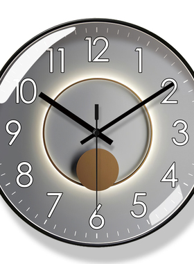 易普拉6380挂钟客厅钟表美式轻奢静音时钟挂表现代静音扫秒石英钟