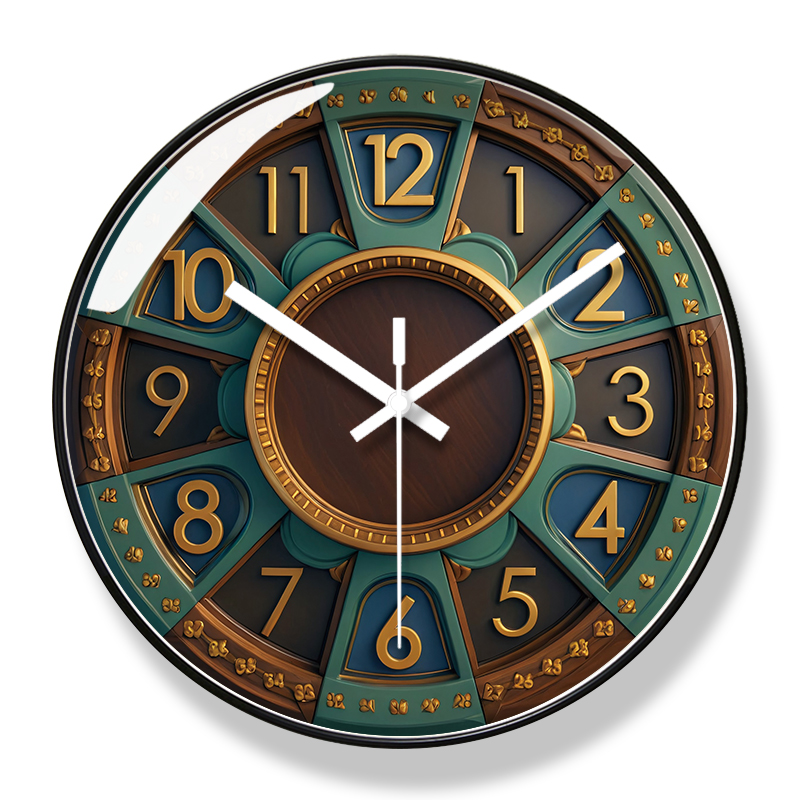 易普拉7173挂钟地中海欧式挂表创意客厅轻奢钟表卧室超静音石英钟