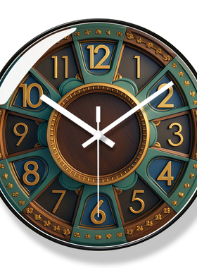 易普拉7173挂钟地中海欧式挂表创意客厅轻奢钟表卧室超静音石英钟