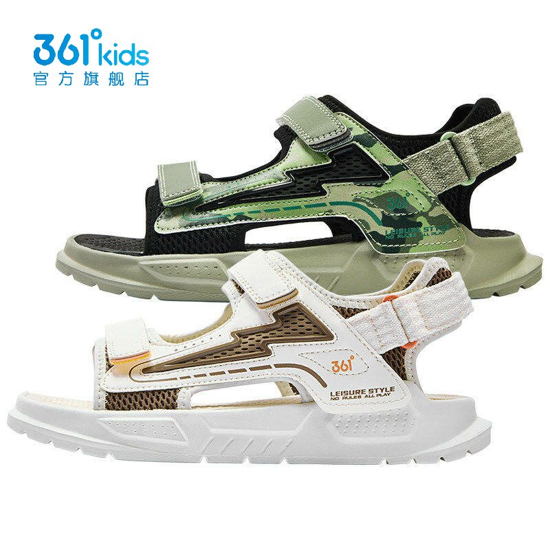 361°男童运动凉鞋抑菌新品2026秋夏中大童沙滩鞋魔术贴K72632608