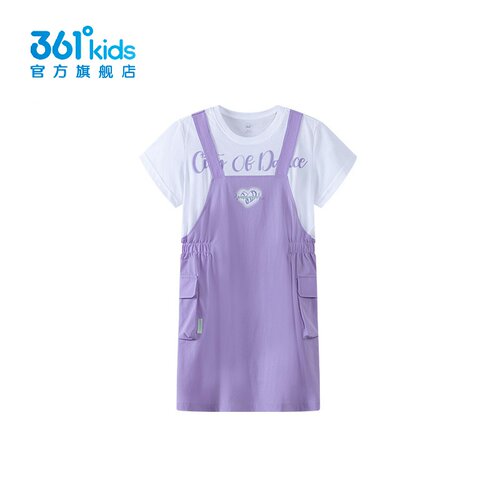 361°女童连衣裙速干新品夏中大童假两件收腰背带裙K62423402
