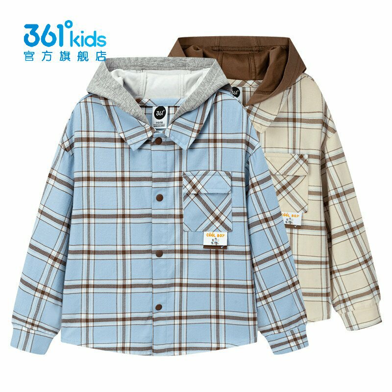361°男童连帽梭织薄外套新品2026秋春中小童纯棉运动服K52634607图片