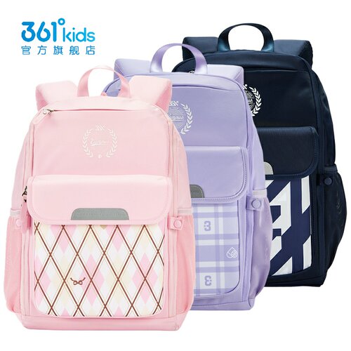 361°男女童双肩包分层新品2025冬中大童背包小学生书包K12543104
