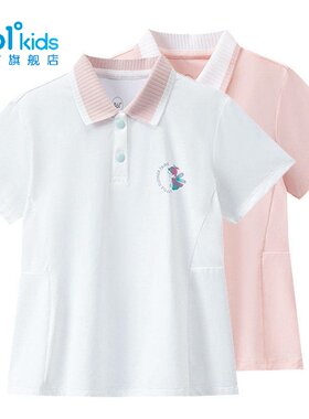361°女童印花翻领POLO衫新品2026夏秋短袖小童速干T恤K62624205