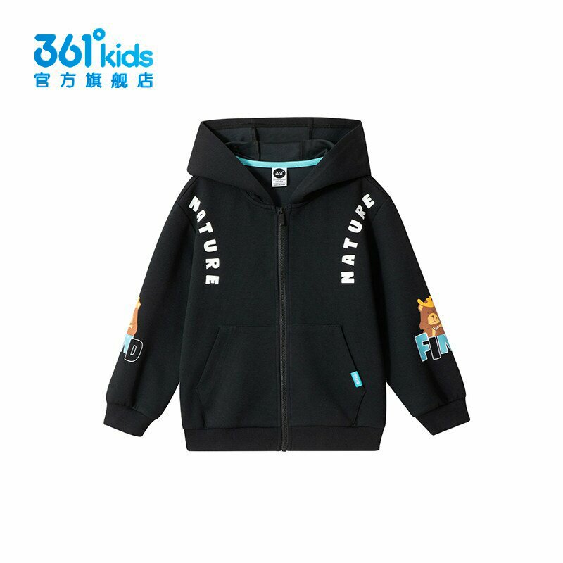 361°男童连帽针织外套印花新品秋春中小童开襟卫衣K52434609图片
