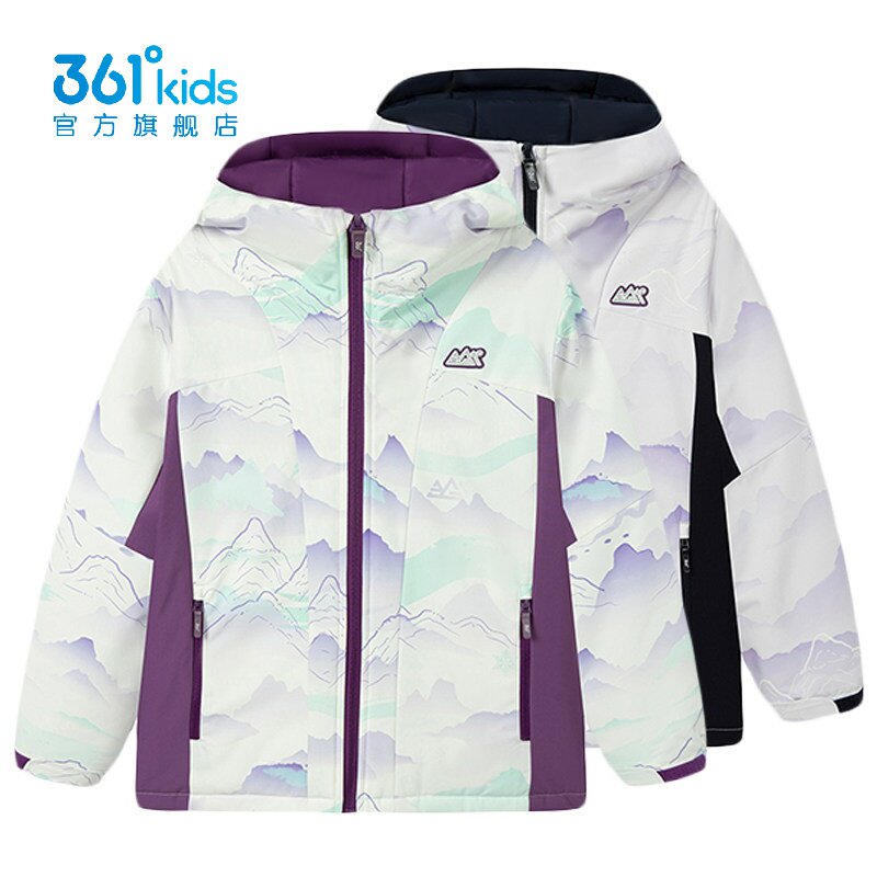 361°女童防水棉服连帽新品2025冬棉袄儿童三防棉衣外套K62542801