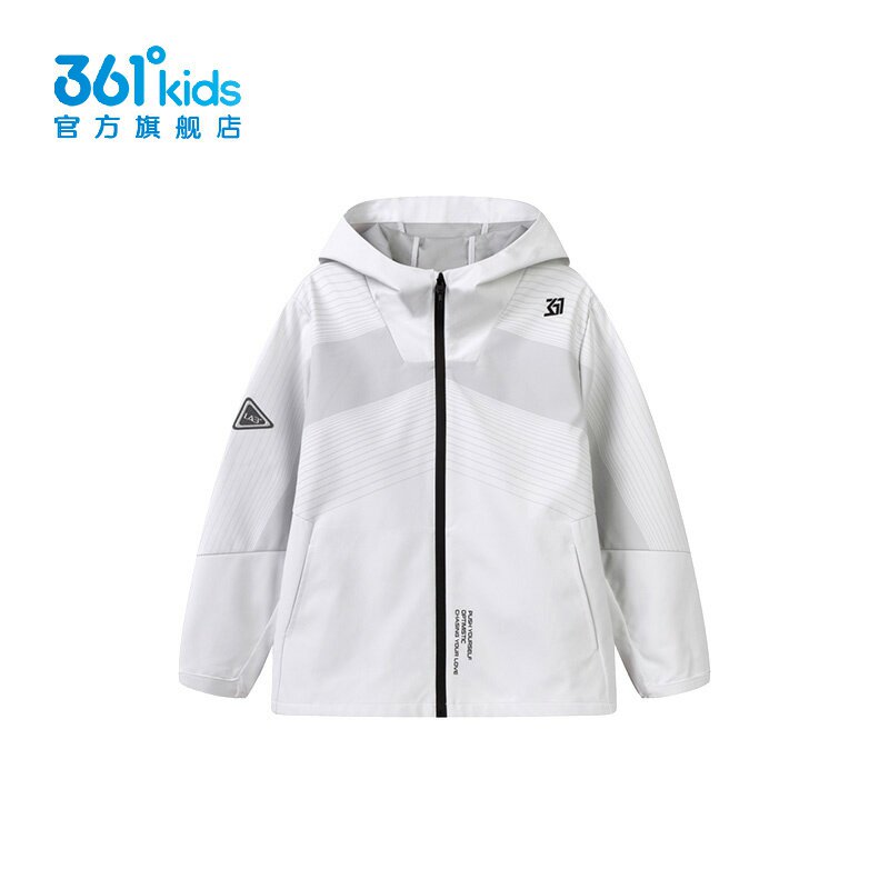 361&deg;男童防雨外套连帽新品2025春秋防风上衣梭织运动服K52511619
