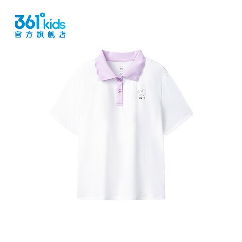 361°女童短袖POLO衫新品2025夏娃娃领儿童翻领速干T恤K62521208