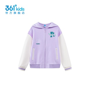 361°女童针织外套绒面新品2025春秋拼色儿童翻领仿毛呢K62513605