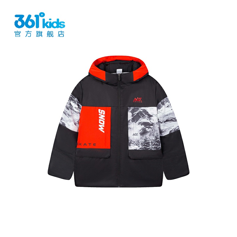 361°男童棉服连帽新品冬季防风中大童加厚保暖外套K52342802