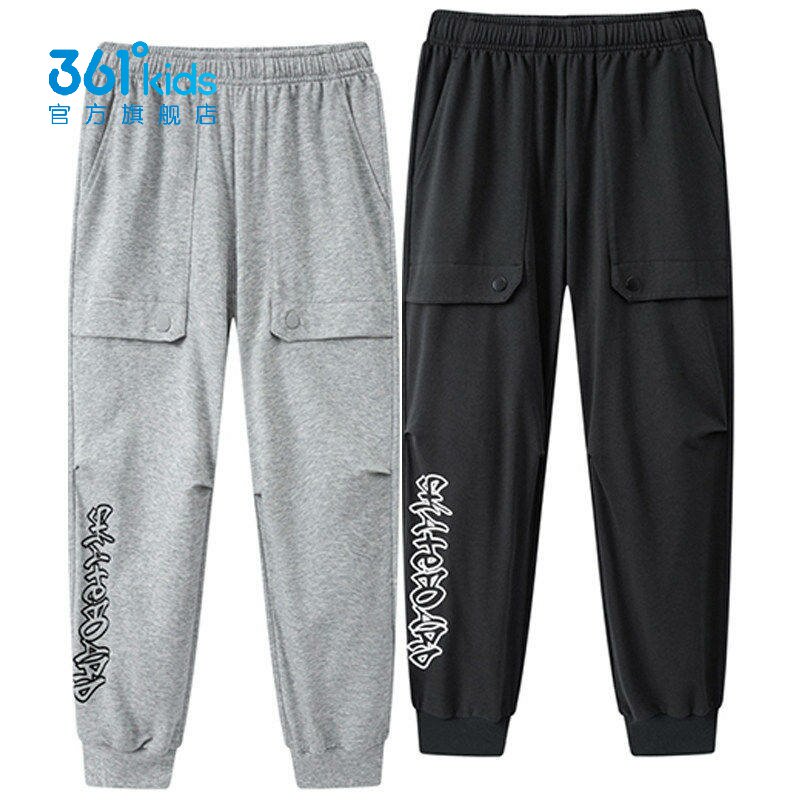 361°男童束脚针织长裤新品2026夏秋印花卫裤棉质运动裤K52623501图片