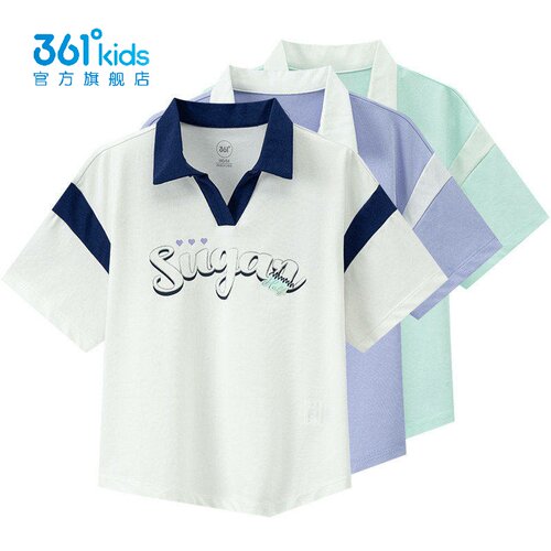 361°女童棉质翻领短袖POLO衫新品2026夏秋冰感运动T恤K62623208