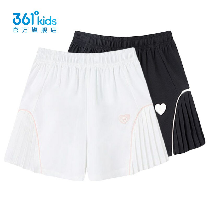 361°女童速干梭织短裤新品2025秋夏儿童网球百褶运动裤K62533702图片
