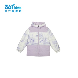 361°女童羽绒服拼色新品2024冬连帽中大童鹅绒保暖外套K62442907
