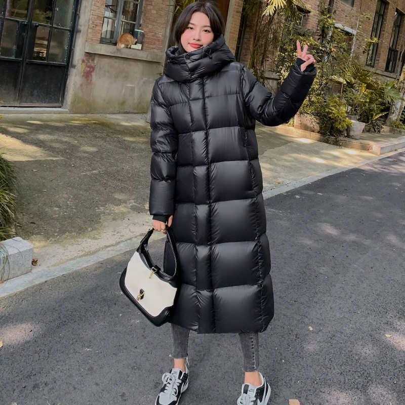 爱丹蒙400克~超厚95白鹅绒羽绒服女2025新款过膝长款冬季加厚外套