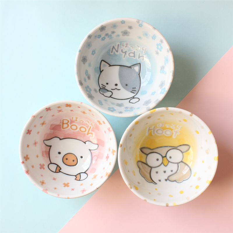 日本进口儿童卡通陶烧餐具可爱碗