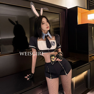 性感兔子夜场纯欲cosplay小胸搜查官套装大码御姐气质兔女郎制服