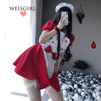 taobao agent Weisgirl Japanese sweet and cute cos sentiment coffee house maid clothing maid dress red electronic music festival clothing female