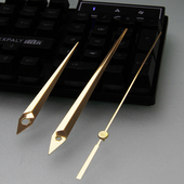 挂钟指针金色钟表配件精工孔粗轴金属铝材钟针DIY时针分针秒针