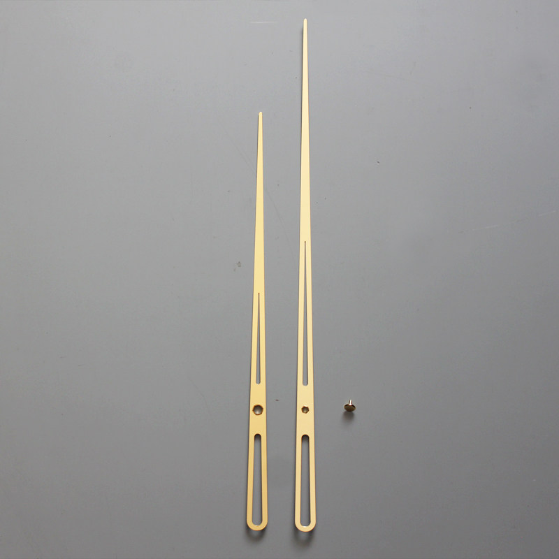 太阳孔细轴金属铝材钟针diy钟表配件时针分针针帽挂钟指针金色